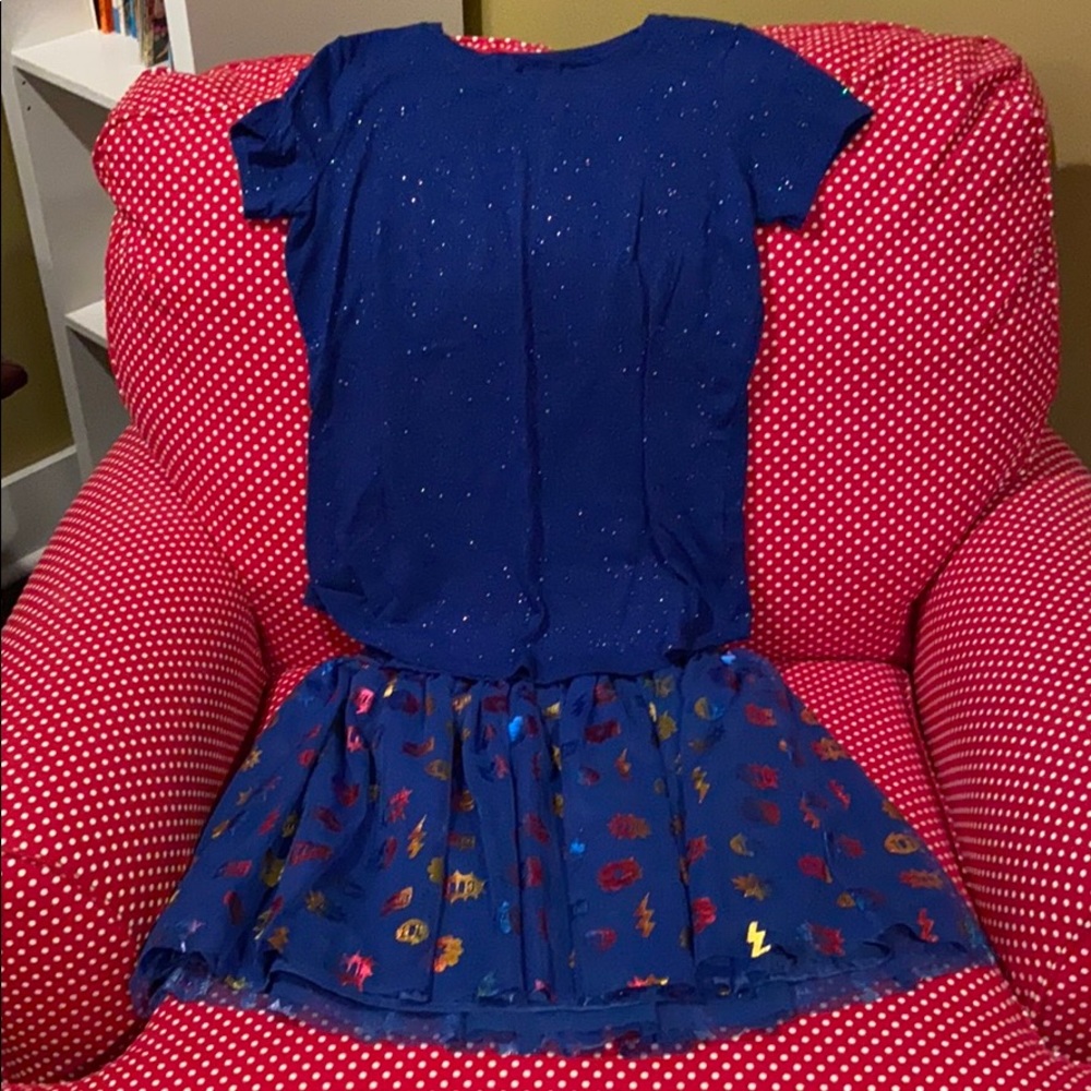 Sparkly superhero top and skirt Cat Jack
